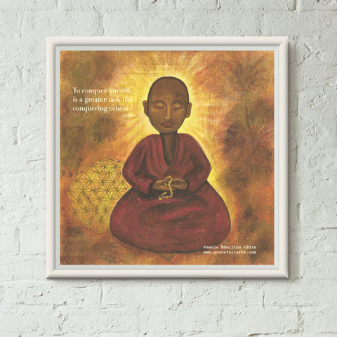 Sacred Buddha with Quote